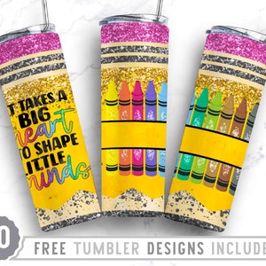 20oz Teacher Life Skinny Tumbler Sublimation Png, Teach Love, Pencils, School,Teacher Appreciation,Wrap Sublimation Straight&Tapered Tumbler