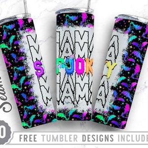 Modèle de sublimation de conception de gobelet maigre de 20 oz Halloween Spooky Mama, conception de gobelet de maman d’Halloween, gobelet droit et effilé de sublimation d’enveloppe