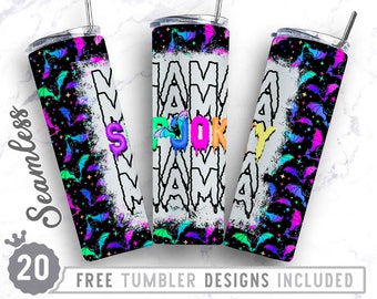 20oz Skinny Tumbler Design Sublimation Template Halloween Spooky Mama,Halloween Mom Tumbler design,Wrap Sublimation Straight&Tapered Tumbler