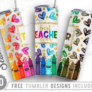 20oz Skinny Tumbler Design Sublimation Template Teacher, Best Teacher Ever Png, Heart Skinny Design,Sublimation Straight&Tapered Tumbler,Png