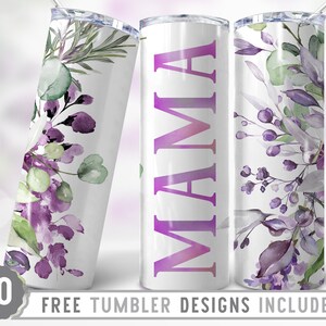 20oz Mama Skinny Tumbler Sublimación Png, Mamá, Día de la Madre, Rosas, Flores, Groovy, Boho, Floral, Png, Vaso Recto y Cónico Diseño Png