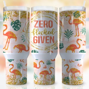 Flamingo 40oz Quencher Tumbler Wrap, Flamingo Png, Monstera Design, Zero Flocked Given Png, Wrap,Sublimation,Tumbler Design,Digital Download