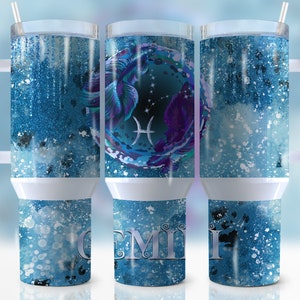 40oz Zodiac Signs Gemini Quencher Tumbler Wrap Png, Gemini Affirmation 40oz Tumbler, Horoscope, Astrology,Star Sign,Seamless,Tumbler Design