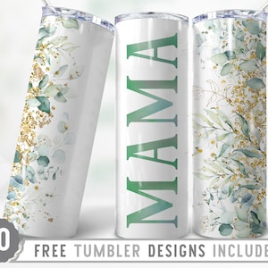 20oz Mama Skinny Tumbler Sublimación Png, Mamá, Día de la Madre, Rosas, Flores, Groovy, Boho, Floral, Png, Vaso Recto y Cónico Diseño Png
