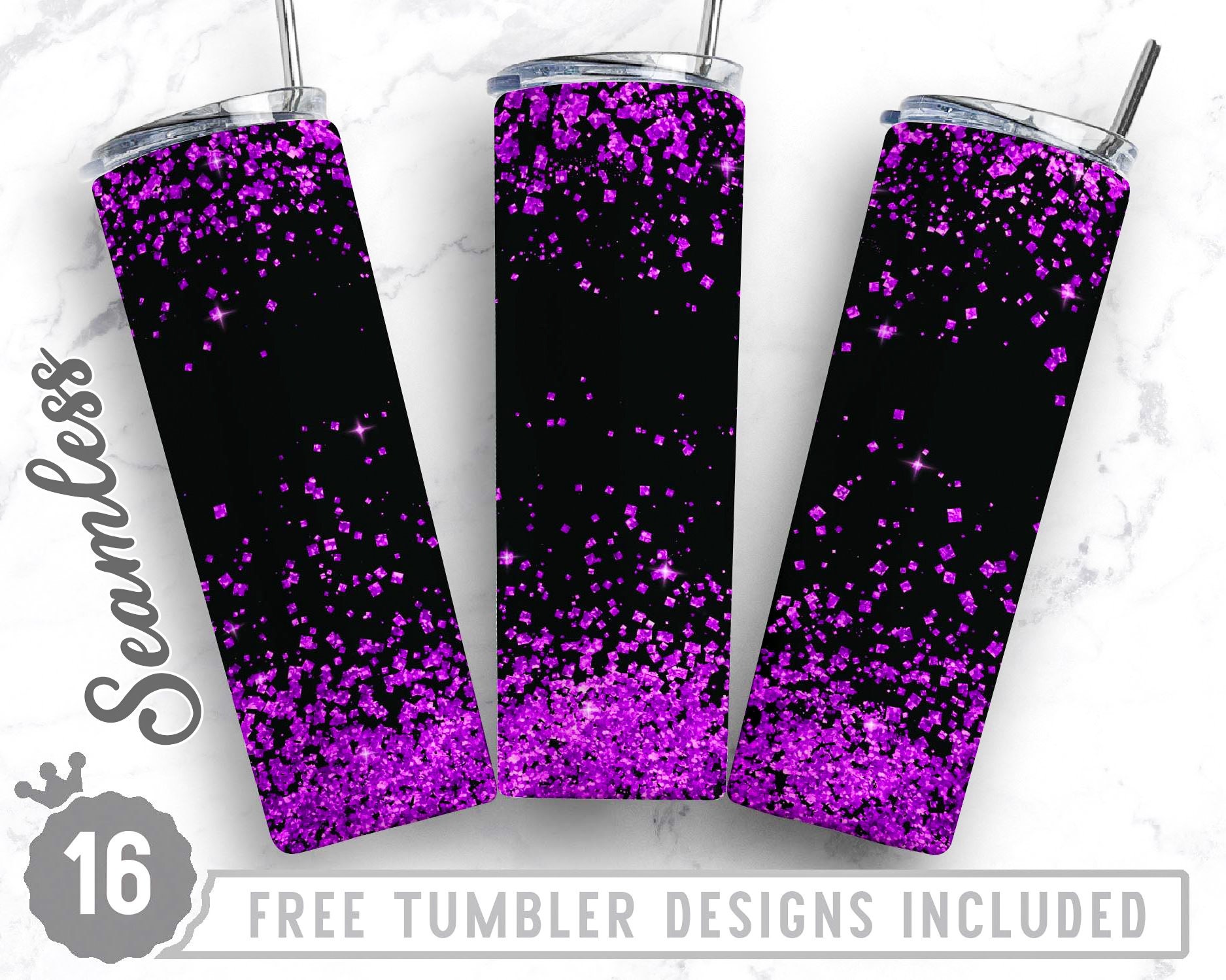 Personelized Glitter Shine Fashion Template On Black Painting Glitter –  Tumblerwrappng