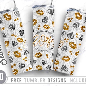 Bundle 20oz Skinny Tumbler Design Sublimation Template Bride, Bride Png, Heart Skinny Design, Wrap Sublimation Straight&Tapered Tumbler,Png