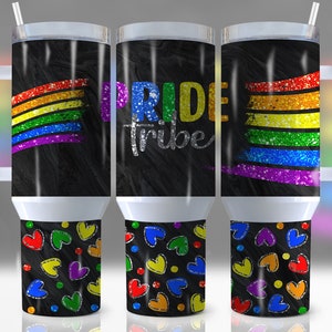 40oz Pride Tribe Quencher Tumbler Wrap, Pride, Lgbtq, Rainbow, Gay Pride, LGBTQIA+, Love, Glitter, Wrap, Sublimation,Seamless,Tumbler Design