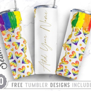 Bundle 20oz Skinny Tumbler Design Sublimation Template Pride, Pride Png, Heart Skinny Design, Wrap Sublimation Straight&Tapered Tumbler, Png