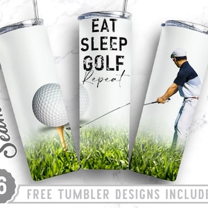 Eat Sleep Golf 20oz Skinny Tumbler Wrap Design, Golf Pattern, Golf Tumbler, Eat Sleep Golf, Straight&Tapered Tumbler Design,Digital Download