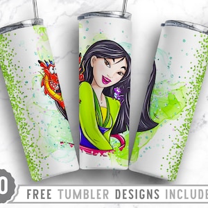 20oz Princess Skinny Tumbler Sublimation Png, Cartoon Character, Princess Girl, Movie Character, Birthday, Straight &Tapered Tumbler Design
