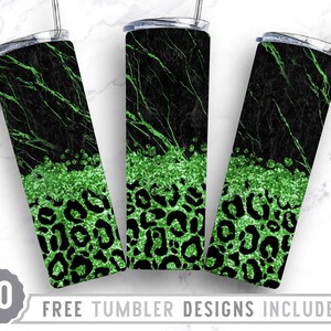20oz Leopard Glitter Marble Skinny Tumbler Sublimation Png, Agata, Glitter, Animal Print, Pattern, Png, Straight &Tapered Tumbler Png Design