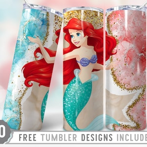 20oz Princess Birthday Skinny Tumbler Sublimation Png, Cartoon Character Png, Princess Movie,Anime,Love,Straight &Tapered Tumbler Png Design
