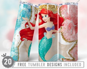 20oz Princess Birthday Skinny Tumbler Sublimation Png, Cartoon Character Png, Princess Movie,Anime,Love,Straight &Tapered Tumbler Png Design