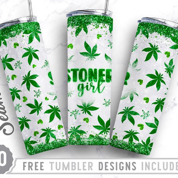 20oz Skinny Tumbler Weed Sublimation Design Templates,Weed Png,Stoner Girl Png,Heart Skinny Design,Wrap Sublimation Straight&Tapered Tumbler