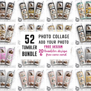 Grand ensemble de cadres photo, cadre photo de famille 20 oz Skinny Tumbler Sublimation Png, Collage, Ajouter sa propre photo, Glitter, Straight & Tapered Tumbler