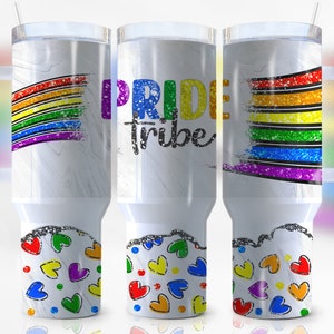 40oz Pride Tribe Quencher Tumbler Wrap, Pride, Lgbtq, Rainbow, Gay Pride, LGBTQIA+, Love, Glitter, Wrap, Sublimation,Seamless,Tumbler Design