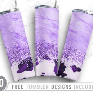 20oz Glitter Marble Cowhide Skinny Tumbler Sublimation Png, Leopard, Glitter, Animal Print, Pattern,Png,Straight &Tapered Tumbler Png Design