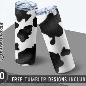 Cow Print 20oz Skinny Tumbler Wrap Design PNG, Animal Pattern, Heifer, Cowgirl,Cow Png,Straight&Tapered Tumbler Design, Digital Download,Png