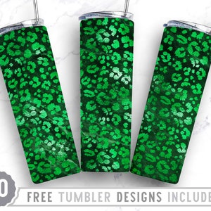 20oz Leopard Glitter Skinny Tumbler Sublimatie Png, Dierenpatroon, Cheetah, Naadloos, Sublimatie, Png, Rechte & Taps toelopende Tumbler Png Design