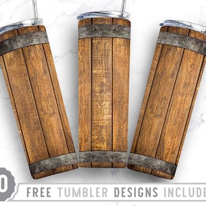 20oz Whisky Barrel Skinny Tumbler Sublimation Png, Wood Barrel, Wooden, Rustic Wood, Alcohol, Png, Wrap Sublimation Straight&Tapered Tumbler