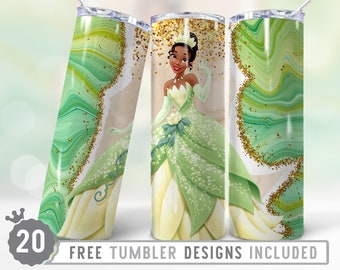 20oz Birthday Skinny Tumbler Wrap Png, Cartoon Character, Princess Tumbler Png, Anime,Love, Png,Straight &Tapered Tumbler Png Design