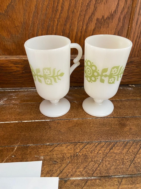 Vintage Milk Glass Coffee Cups Etsy