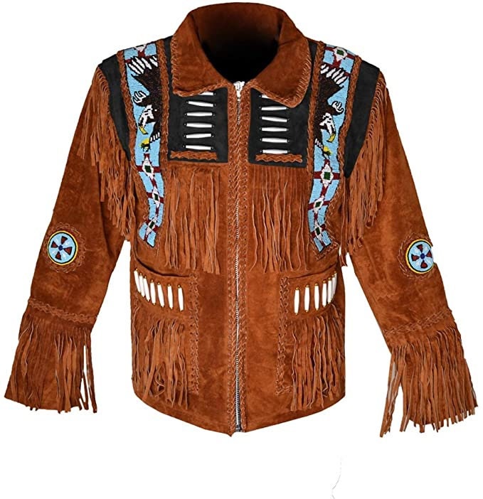 Mens western top leather jacket