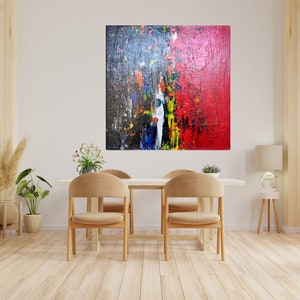 Original Acrylbild auf Leinwand, modernes Zuhause, abstrakte Malerei, bunte Struktur, abstrakte Malerei, modernes Zuhause Bild 3