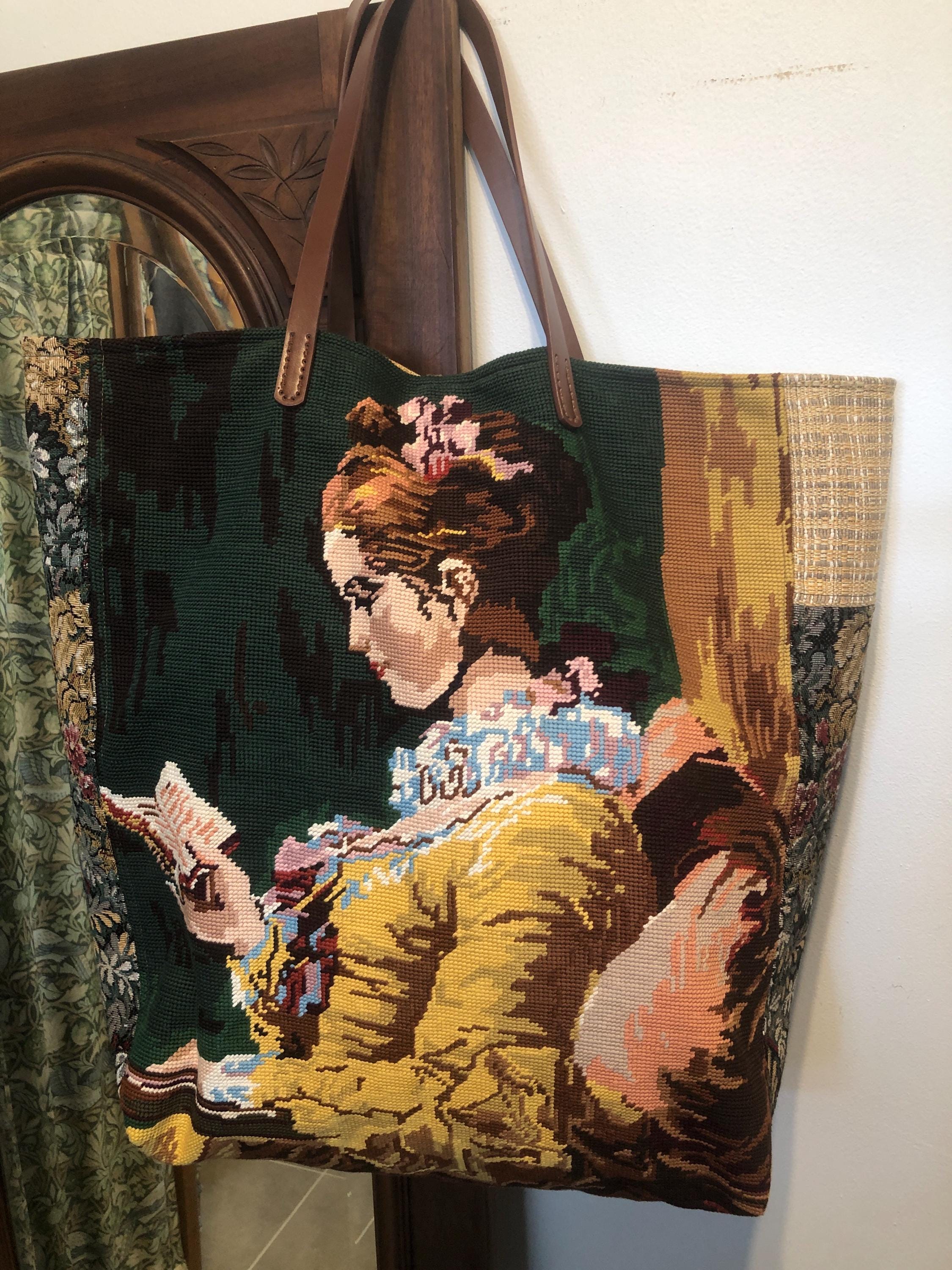 Borsa Grande In Tela Lachineuse – Cotone Fucsia Con Tracolla Regolabile, Design Giapponese, Tasche Interne