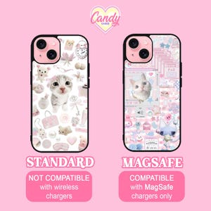 Cute Phone Case Kawaii Coquette Cats Aesthetic Japanese Cute Cats Gift Girly Cover for iPhone 16 13 11 Pro Samsung Galaxy S25 24 Pixel 8 9 image 3
