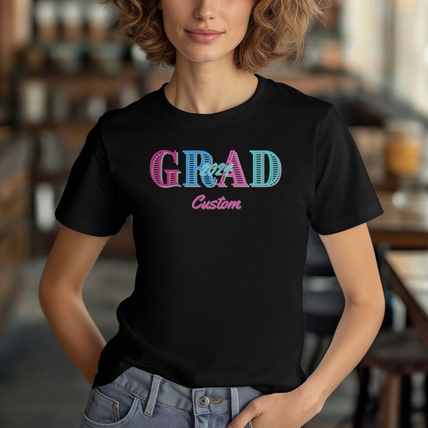 Custom  2024 Graduation Tee - Happy Graduation Gift, Soft Bella & Canvas T-shirt for 2024 Grads, Celebrate in Style