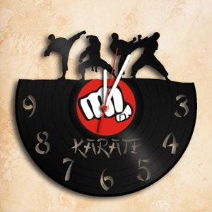Karate Martial Arts Theme Vinyl Record Clock Best Gift Handmade