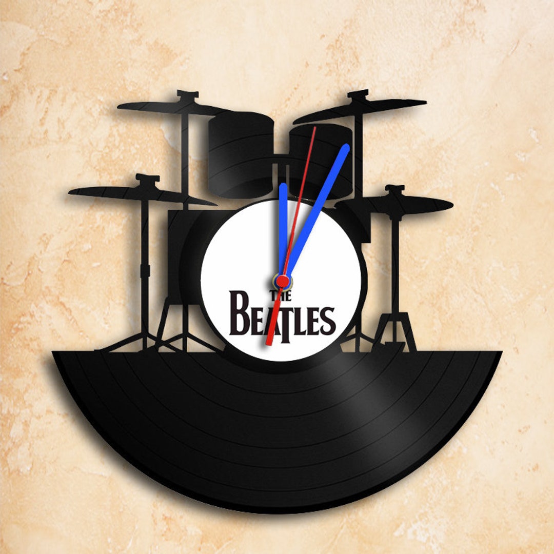 Drum Set Drummer Wall Clock Vinyl Record Clock Best Gift Handmade Etsy