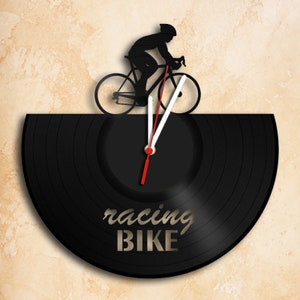 Racing Bike Tema Vinyl Record Clock Miglior regalo fatto a mano
