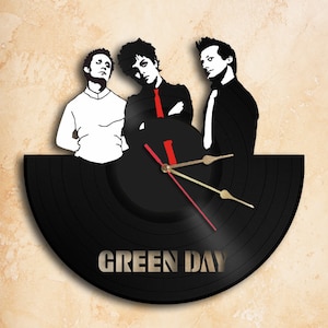 Music Punk Rock Band Green Day Wall Clock Vinyl Record Clock Handmade Free Shipping Worldwide