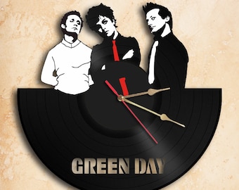 Music Punk Rock Band Green Day Wall Clock Vinyl Record Clock Handmade Free Shipping Worldwide