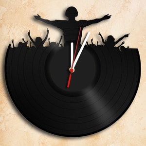 DJ Over Dancing Crowd Wall Clock Vinyl Record Clock Best Gift Handmade black Label