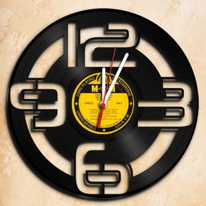Moderne Wanduhr Schallplattenuhr Handgemacht