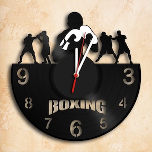 Boxing Theme Vinyl Record Clock Best Gift Handmade