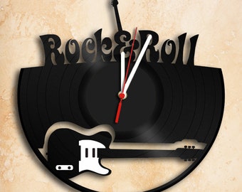 Rock n Roll Wall Clock Vinyl Record Clock Best Gift Handmade