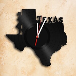 Texas Schallplatten Uhr Handgefertigt