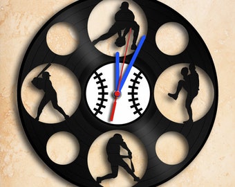 Baseball Sport Thème Vinyle Record Horloge Meilleur Cadeau Fait Main