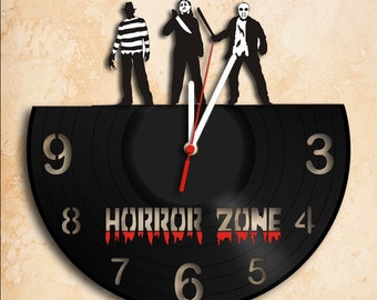 Horror Zone Movies Inspired Wall Clock Vinyl Record Clock Handmade