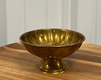 Vintage Brass Pedestal Dish | Brass Candle Holder or Key Dish | Unique Gift | Vintage Decorative Brass | Decorative Candle Holders
