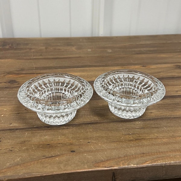 Vintage Glass Candlestick Holders | Set of 2 | Taper Candle Holders | Unique Gift | Vintage Decorative Candle Holders