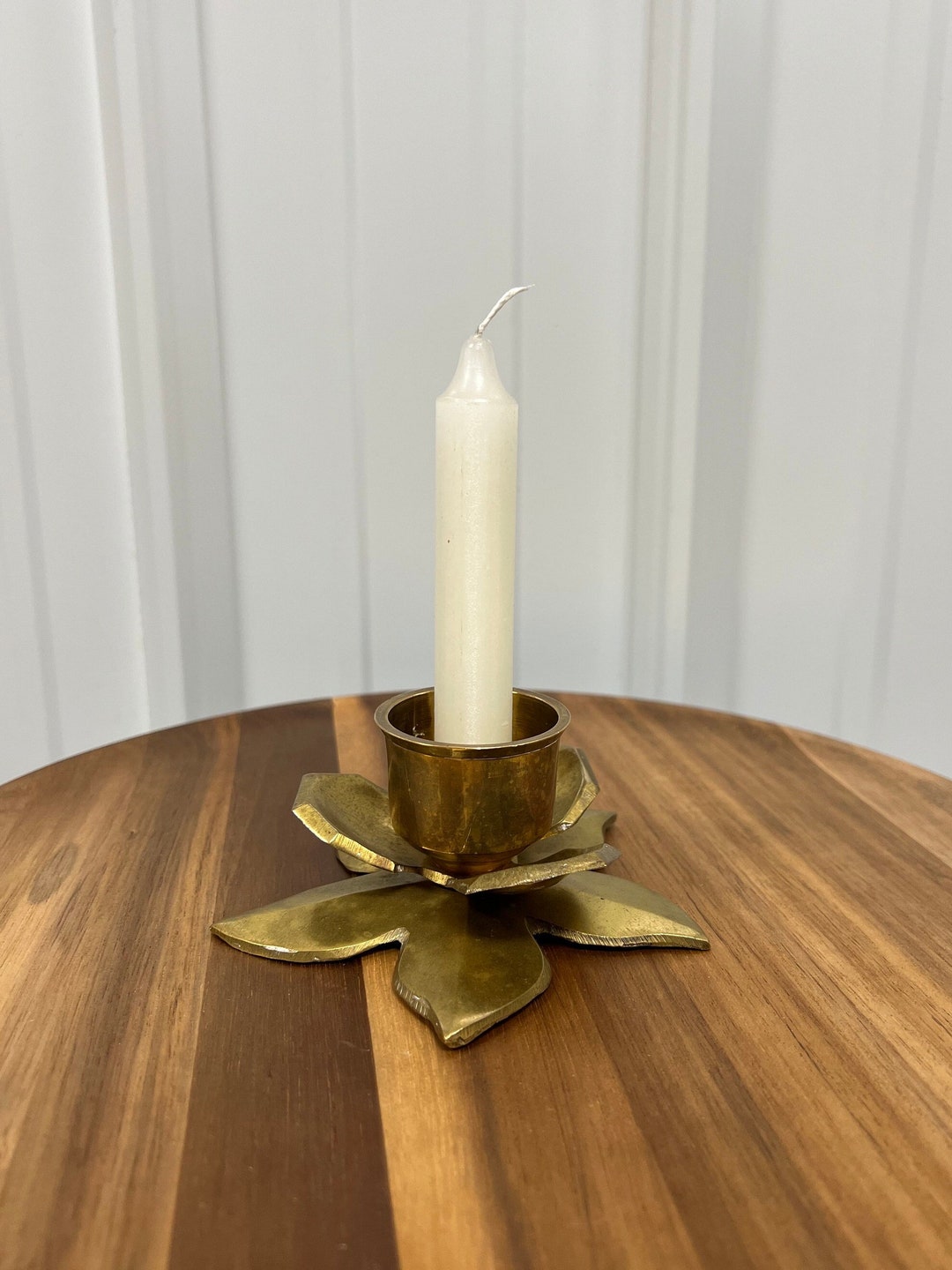 Vintage Brass Flower Candle Holder Unique Gift Vintage Decorative Brass