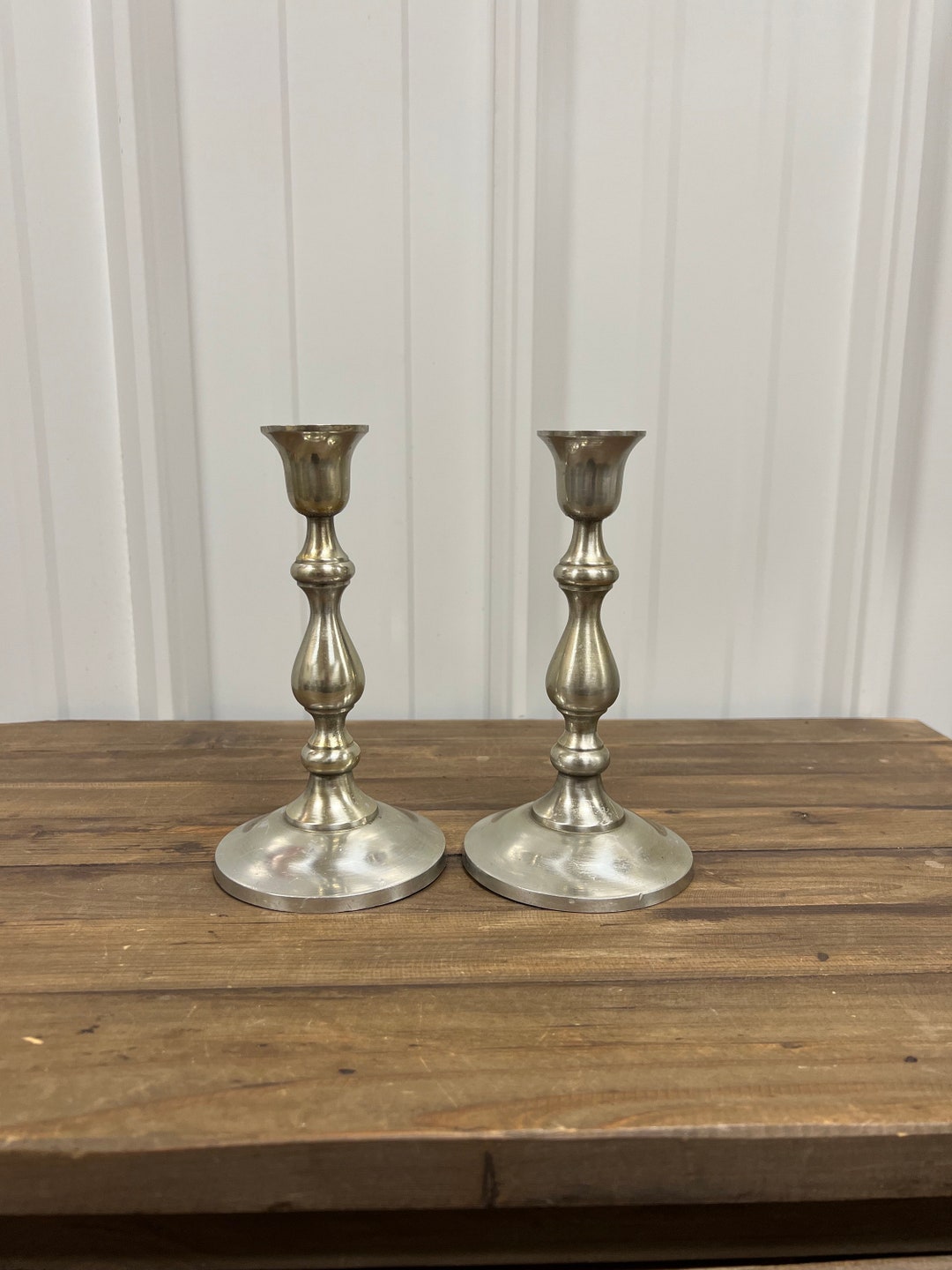 Vintage Silver Candlesticks Set of 2 Taper Candle Holders Etsy