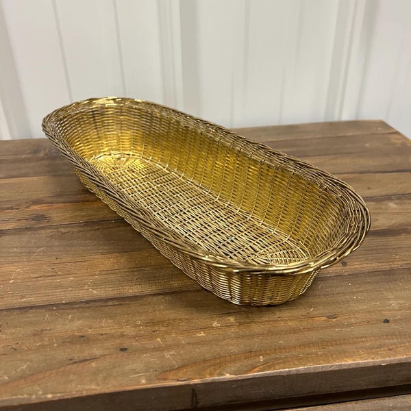 Vintage Woven Brass Basket: Entryway Trinket Dish