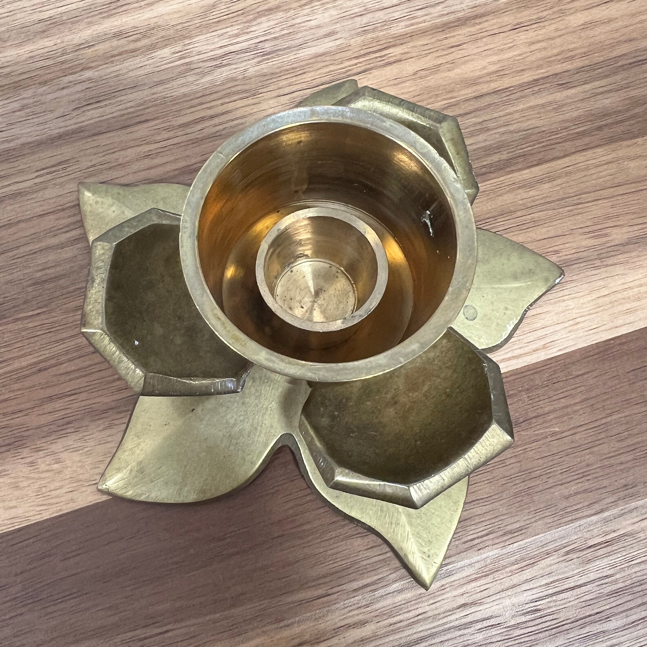 Vintage Brass Flower Candle Holder Unique Gift Vintage Decorative Brass