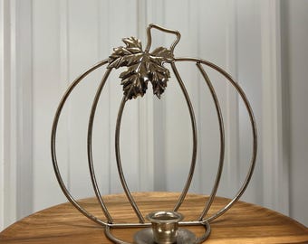 Aplique de pared de calabaza de latón vintage: candelabro cónico